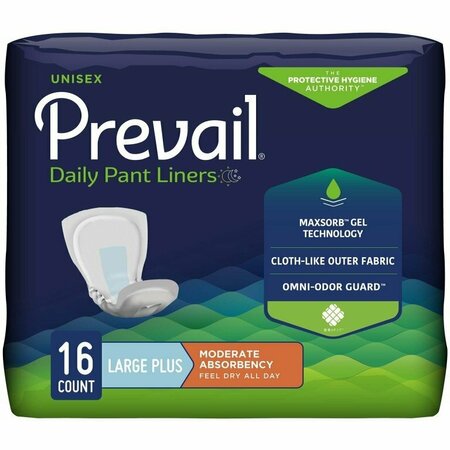 PREVAIL DAILY PANT LINERS Moderate Absorbency Bladder Control Pad, 28in Length, 16PK PL-113/1